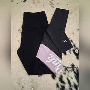 Victoria's Secret Kids Black and Pink Leggings